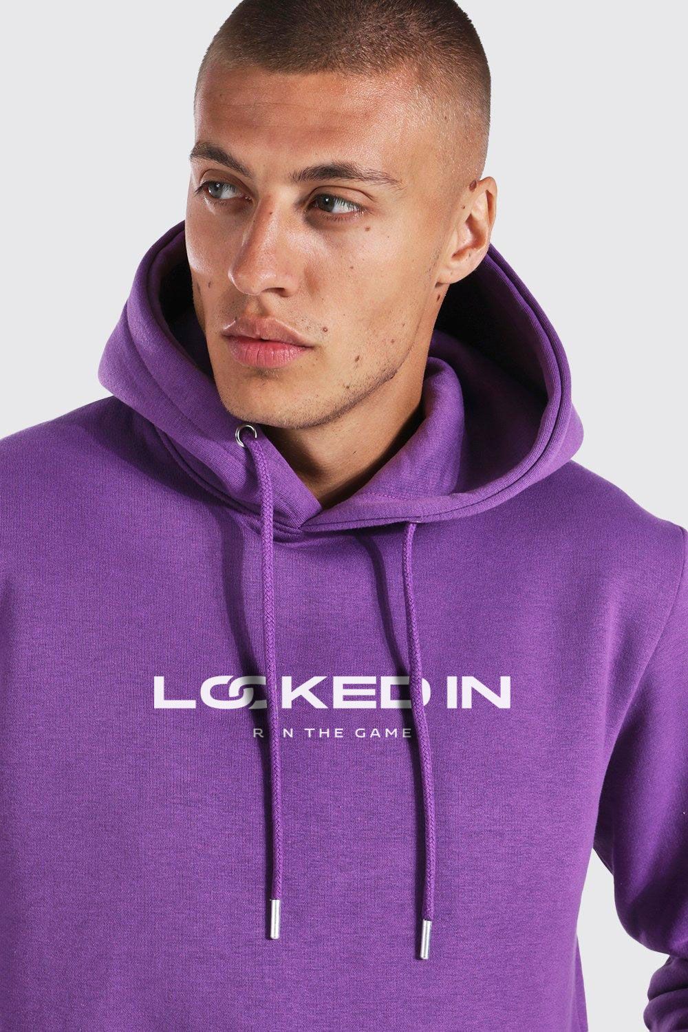 Purple LockedIn hoodie with the LockedIn wordmark